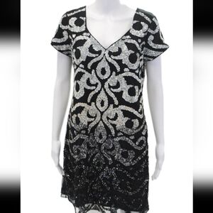  Vie la V Lauren Sequin Cocktail Mini Dress SZ 8